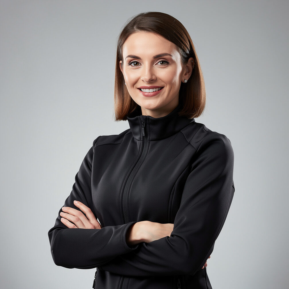 Lighting director, a woman smiling in a studio